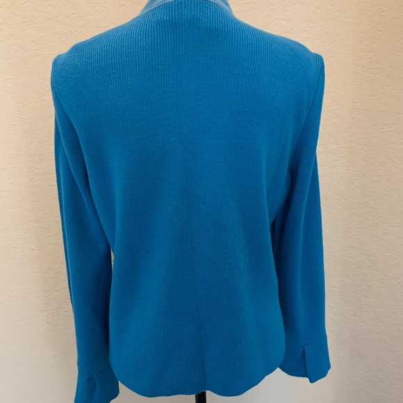 AMI Leather Jacket Women in size Large/French Blue - Picture 4 of 6